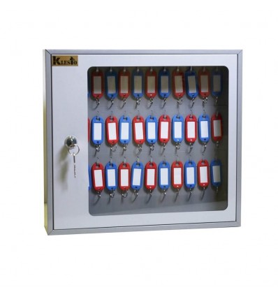 Шкаф для ключей Klesto SKB-39 на 39 ключа, серый, металл/стекло