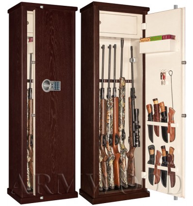 Оружейный сейф с отделкой натуральным деревом Armwood-57 EL Primary